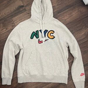 Nike Light Gray NYC Logo Hoodie
